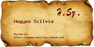 Hegyes Szilvia névjegykártya