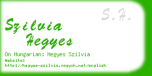 szilvia hegyes business card